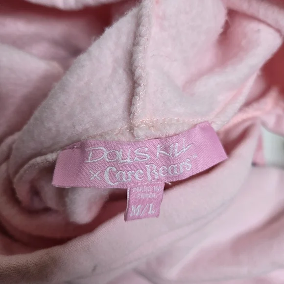 DOLLS KILL x Care Bears pink Loving You oversized sweater hoodie sweatshirt M/L - Picture 6 of 12